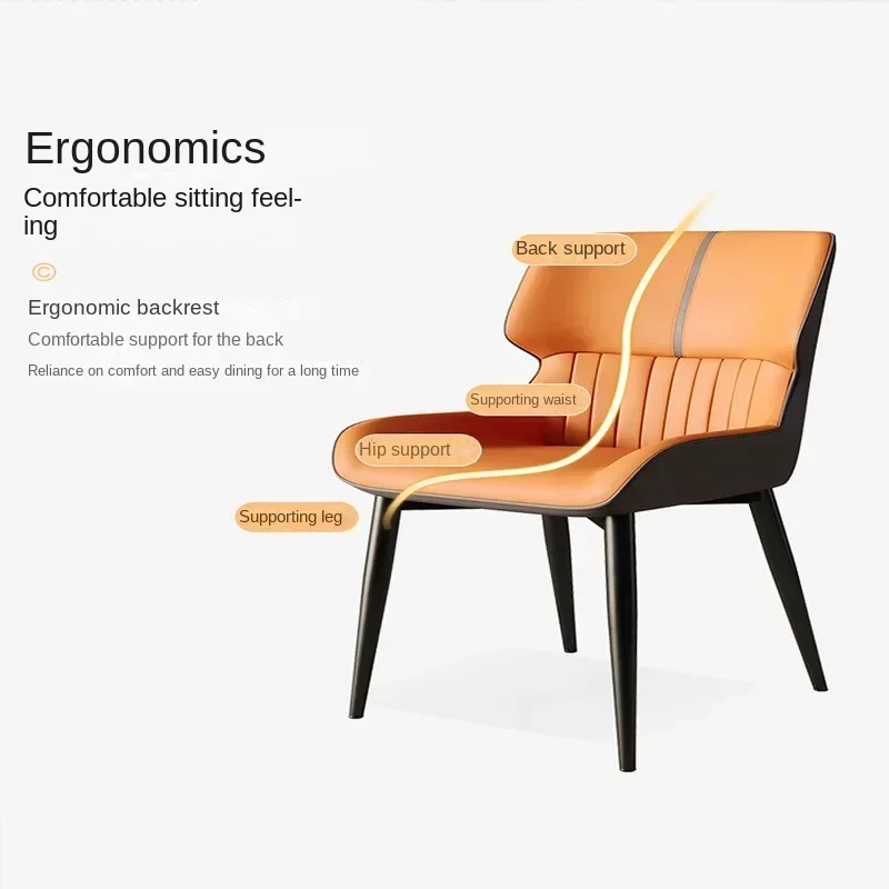 Designer เก้าอี้รับประทานอาหารหรูหราเฟอร์นิเจอร์ในครัวเรือน Modern Minimalist พนักพิงที่นั่งเก้าอี้เลานจ์หรูหราห้องรับประทานอาหาร