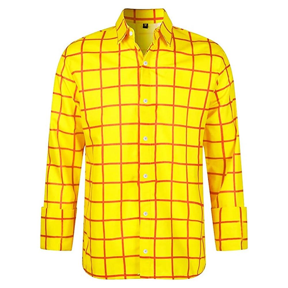 Camisa informal de Color a cuadros, camisa de manga larga de verano para hombre, camisa con solapa estampada en 3D, camisa de moda para hombre y mujer, carrera de manga corta