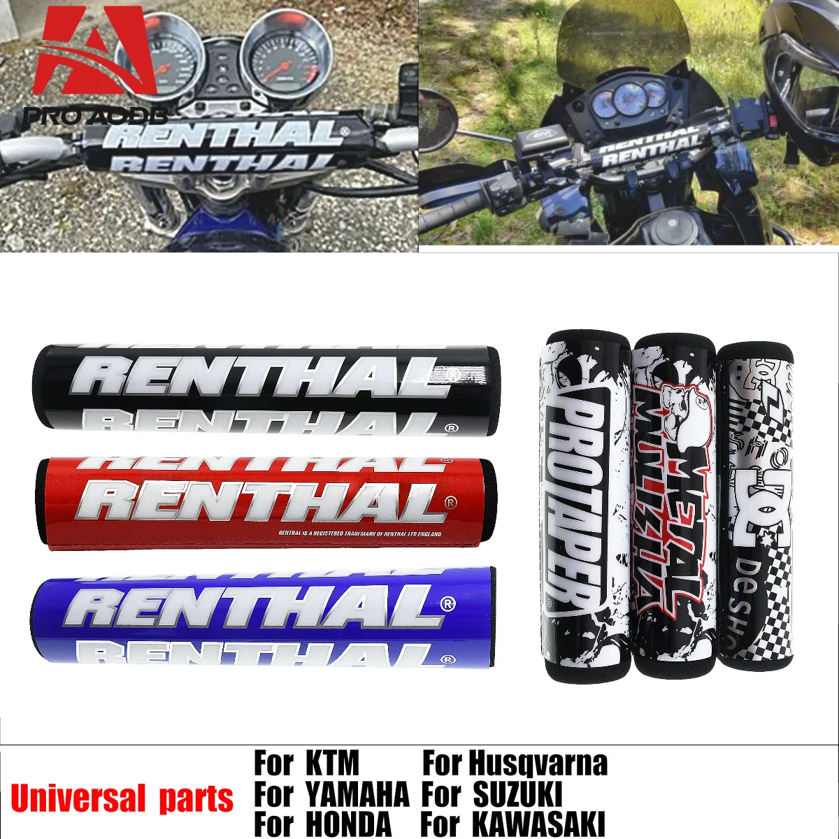 Durable 20cm and 25cm Round Handlebar Bar Pad 7/8" Motocross Chest Protector Handle bar Grips For CRF YZF RMZ Dirt Bike ATV Quad