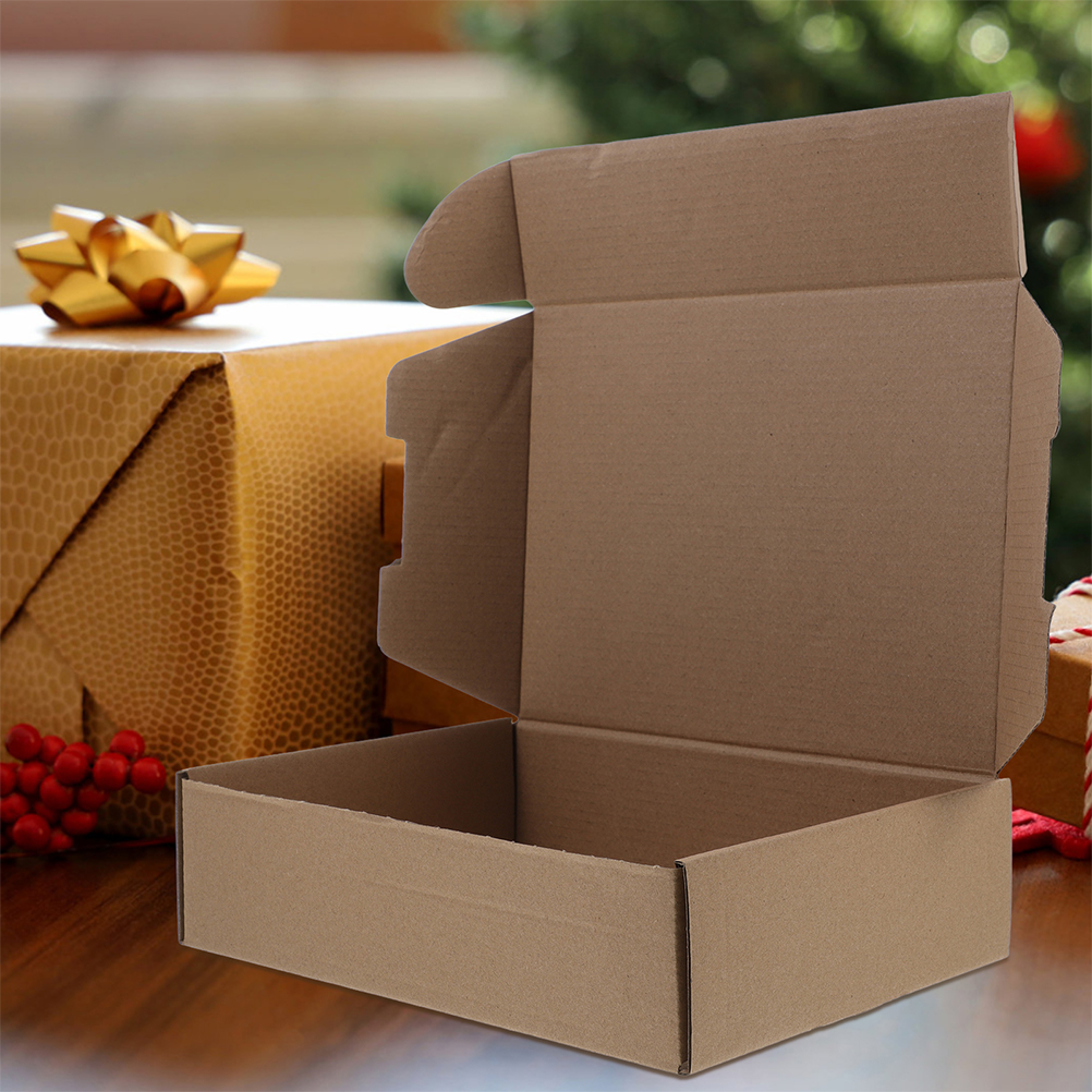 10 個の段ボール靴箱文学郵送カートンガラス製品の梱包用小さな茶色の寄付募金活動