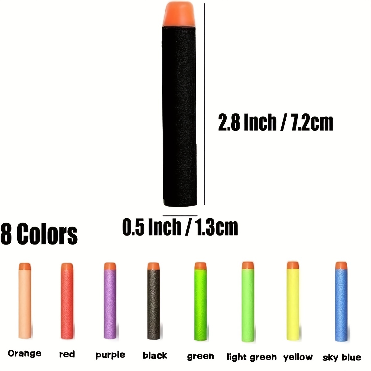 7.2cm 200 pçs para eva balas macias dardos cabeça redonda recarga esponja dardos crianças brinquedo arma balas para eva n-strike blasters