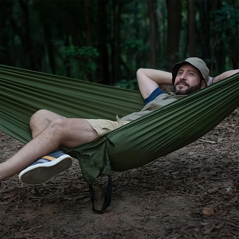 1 Juego de hamaca con correas y bolsa de almacenamiento, Material textil ligero y duradero adecuado para Picnics en la playa y viajes de senderismo