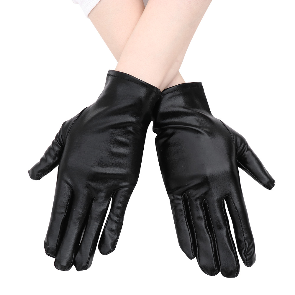 Guantes finos de cuero sintético para mujer, manopla de medio dedo, transpirables, estilo Punk, Hip Hop, Pole Dance, conducción, club nocturno, espectáculo, A74