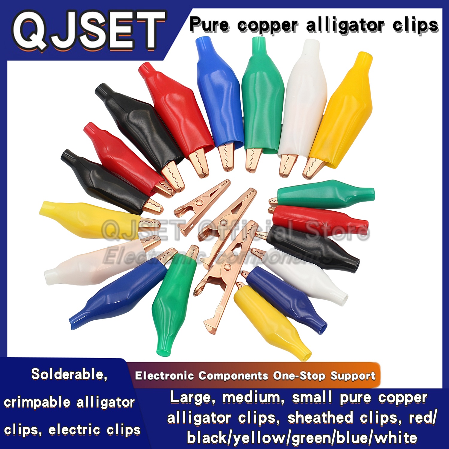 28 мм, 35 мм, 45 мм, набор зажимов типа «крокодил» из чистой меди, электрик, сварочный шнур питания, тестовый зажим, маленький, средний, большой зажим для оболочки, красный, черный