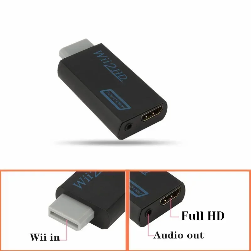 Full HD 1080P Wii To HDMI Converter อะแดปเตอร์ Wii2HDMI-Compatible Converter 3.5 มม.สําหรับ PC HDTV Monitor จอแสดงผล