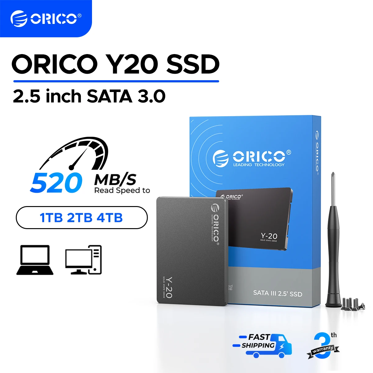 ORICO Y20 SSD Interne Solid-State-Festplatte SSD-Design für DIY-Benutzer 2,5 Zoll SATA 3.0 128G 256G 512G 1 TB hohe Kapazität