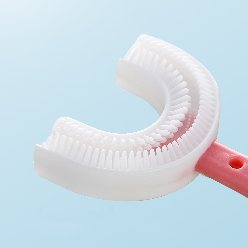 Cepillo de dientes para bebé, cepillo de dientes para niños en forma de U de 360 grados, mordedores, cepillo para bebé, limpieza de cuidado bucal de silicona para niños