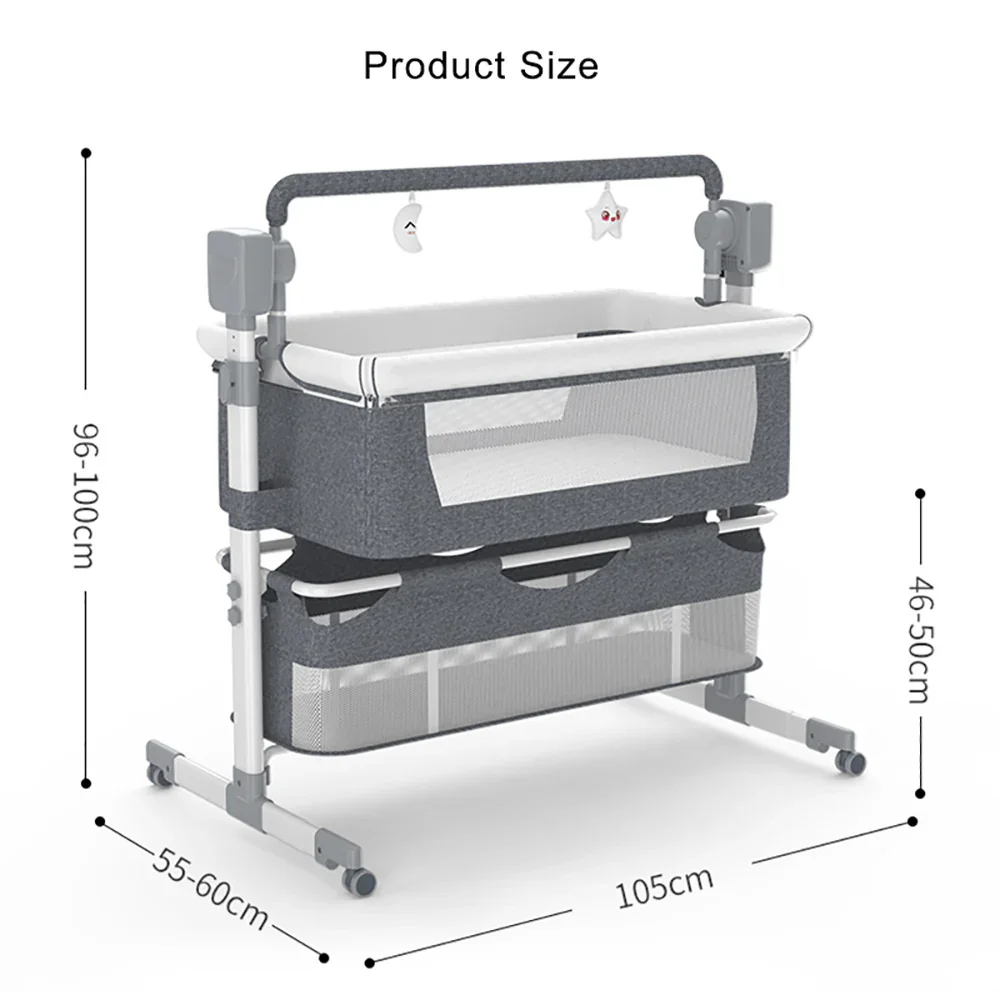 Cama de bebê elétrica berço para berço de bebê recém-nascido berço móvel cama de balanço elevada berço portátil com mosquiteiro