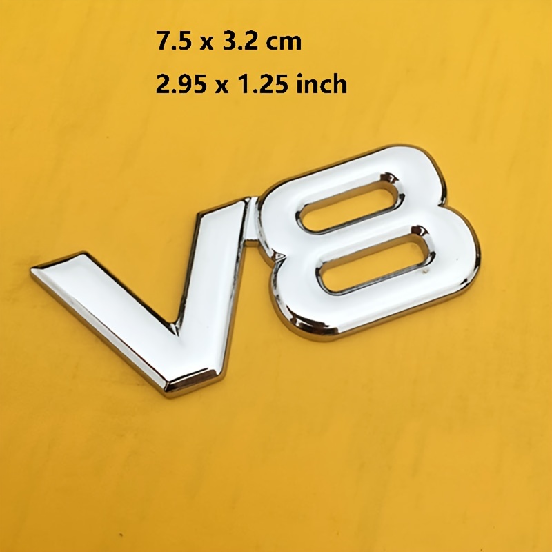 V8 emblema adesivo de metal para pára-choque para emblema de corrida v8 auto para carro motocicleta caminhão suv