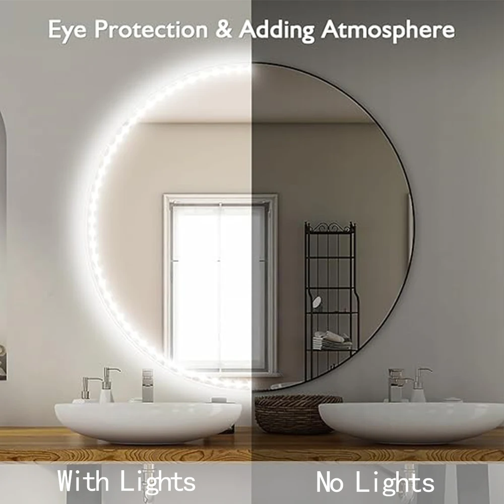 Kit de luces Led para espejo de tocador, luz de maquillaje regulable, luces para espejo de baño, tira de luces LED USB, lámpara de maquillaje para tocador, 5M