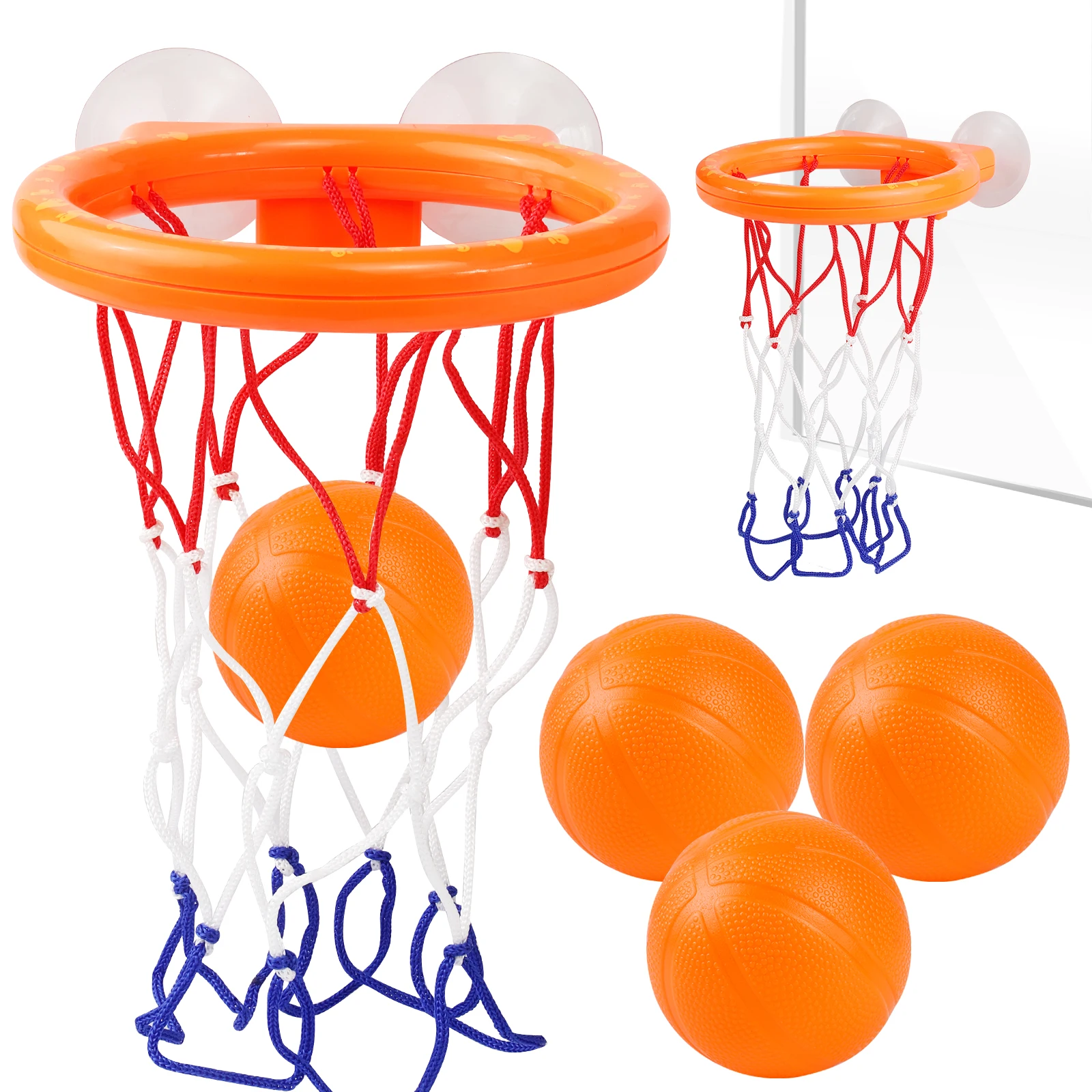 Giocattoli da bagno: mini canestro da basket per vasca da bagno, canestro da basket con ventosa e set di palline, Halloween/Natale