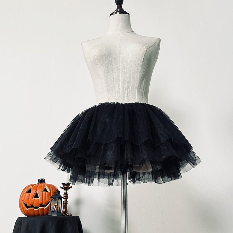 Sottogonne ultra corte Lolita Cosplay Crinolina Lady Girls Sottogonna Sottoveste per la festa Bianco Nero Balletto Gonna da ballo Tutu
