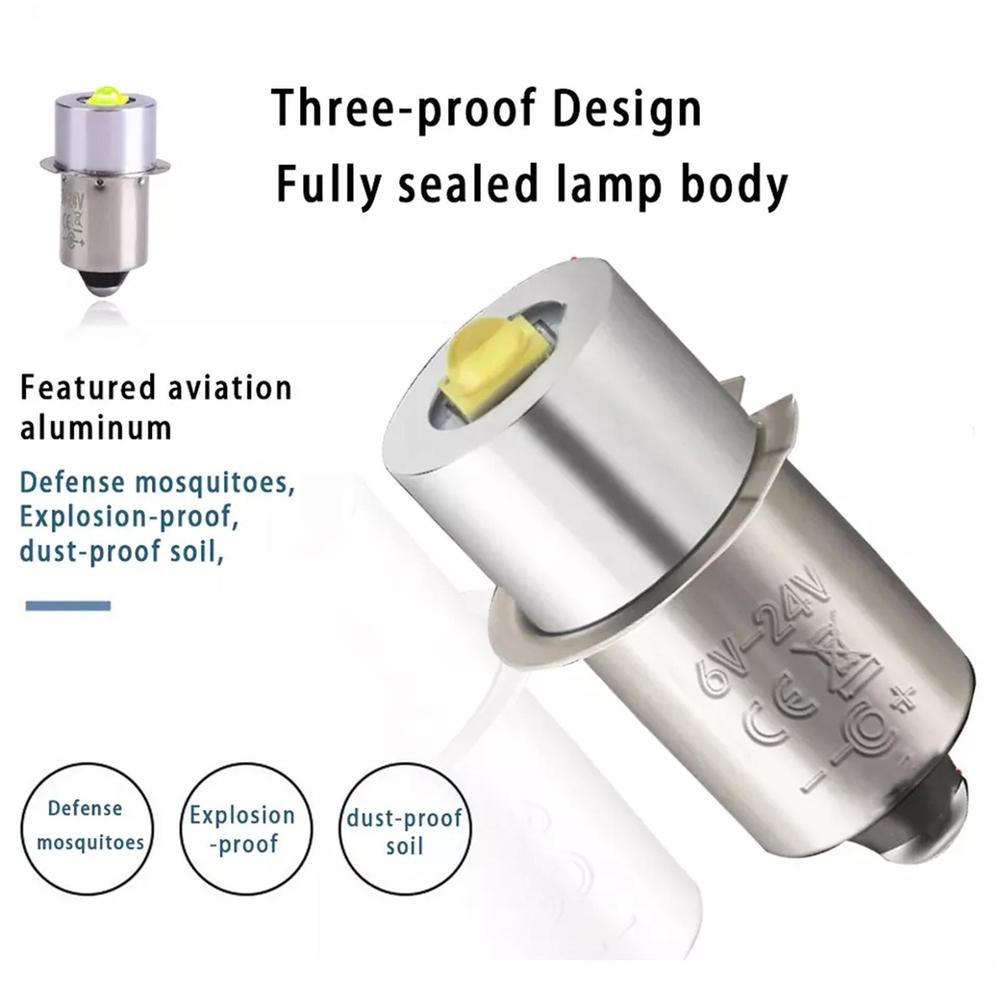 P13.5S E10 BA9S Base 5W Lampadine LED di aggiornamento Torcia Maglite bianca 6500K 3W DC6V-24V Lampadine di ricambio Torce Lampada da lavoro