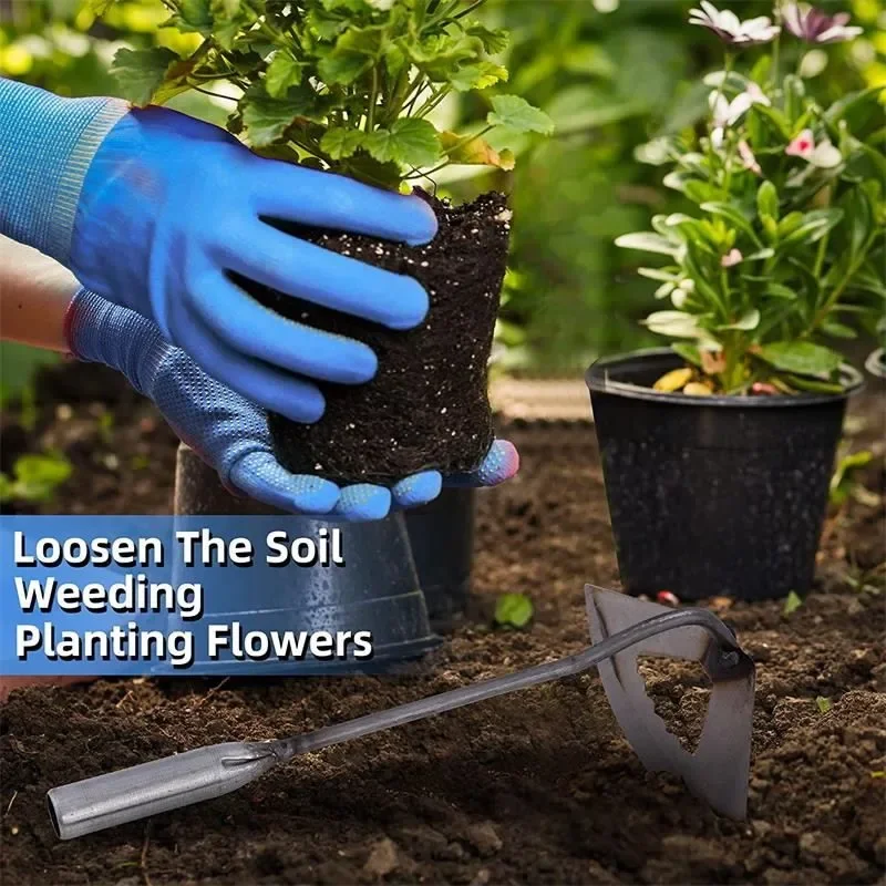 เหล็กทั้งหมดแข็ง Hollow Hoe มือถือ Weeding Rake ปลูกผักฟาร์มสวนการเกษตร Weeding เครื่องมือ Dropshipping