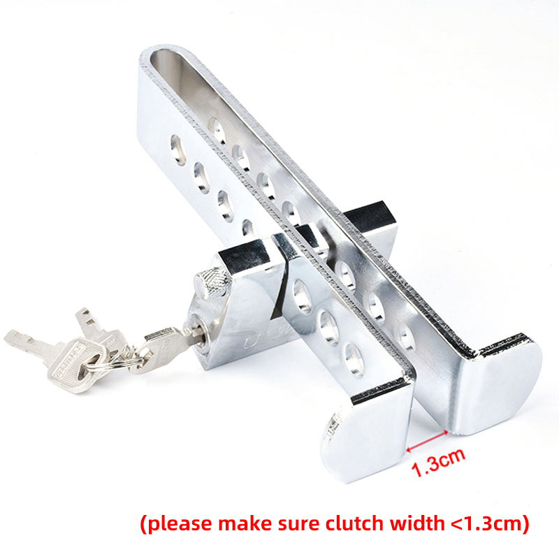 Car Clutch Lock Universal Auto Steering Wheel Brake Pedal Lock Throttle Security Steel Stainless Anti-Theft Tool Pedal Car Tool