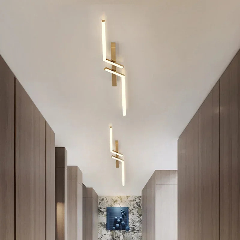 Luz de techo LED moderna, 60/80/100/120CM, lámparas para sala de estar, comedor, dormitorio, linternas, iluminación de techo de líneas simples escandinavas