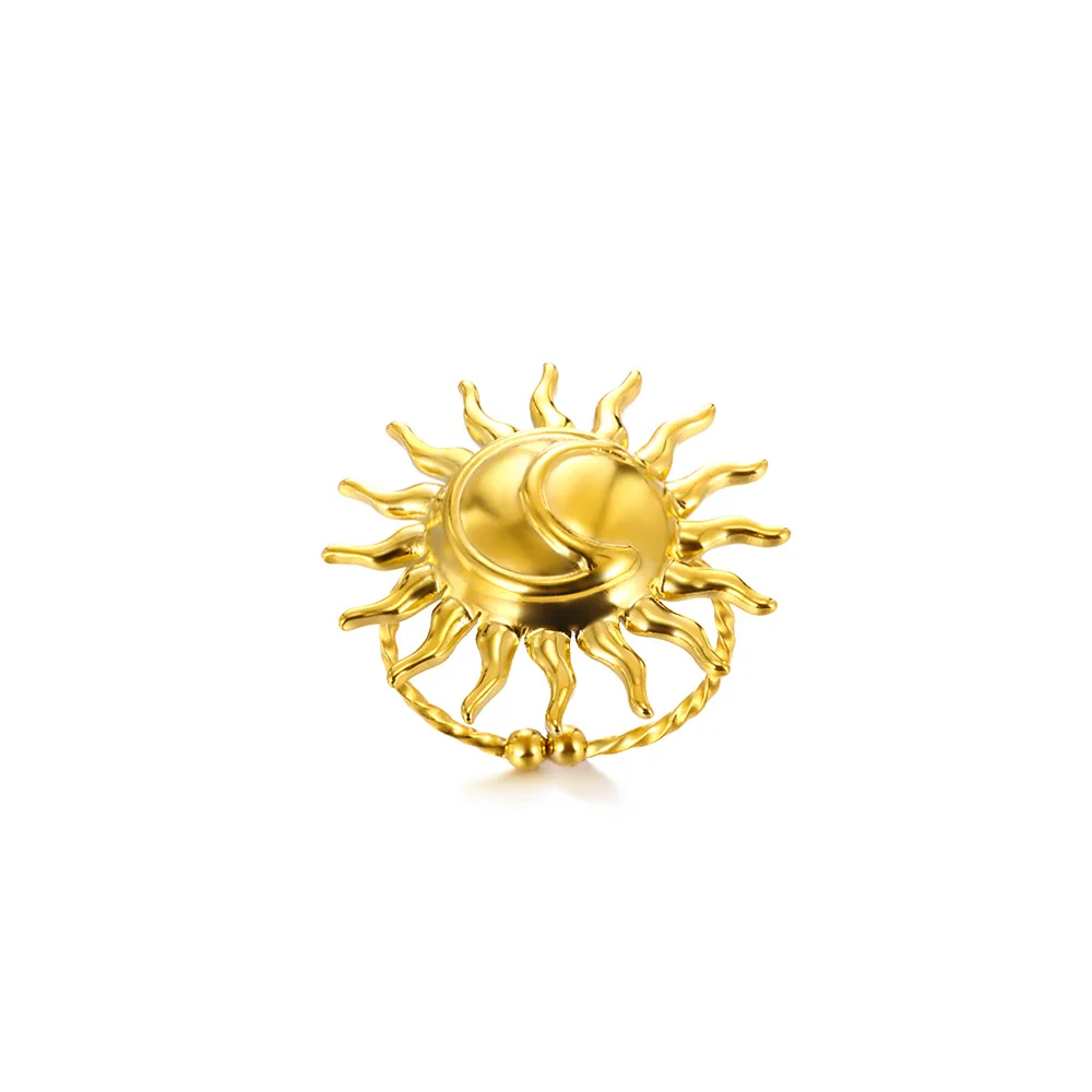 Anello esagerato in acciaio inossidabile con farfalla per le donne Cuore Fiore Geometria Anelli Festa di nozze Gioielli color oro Regali punk