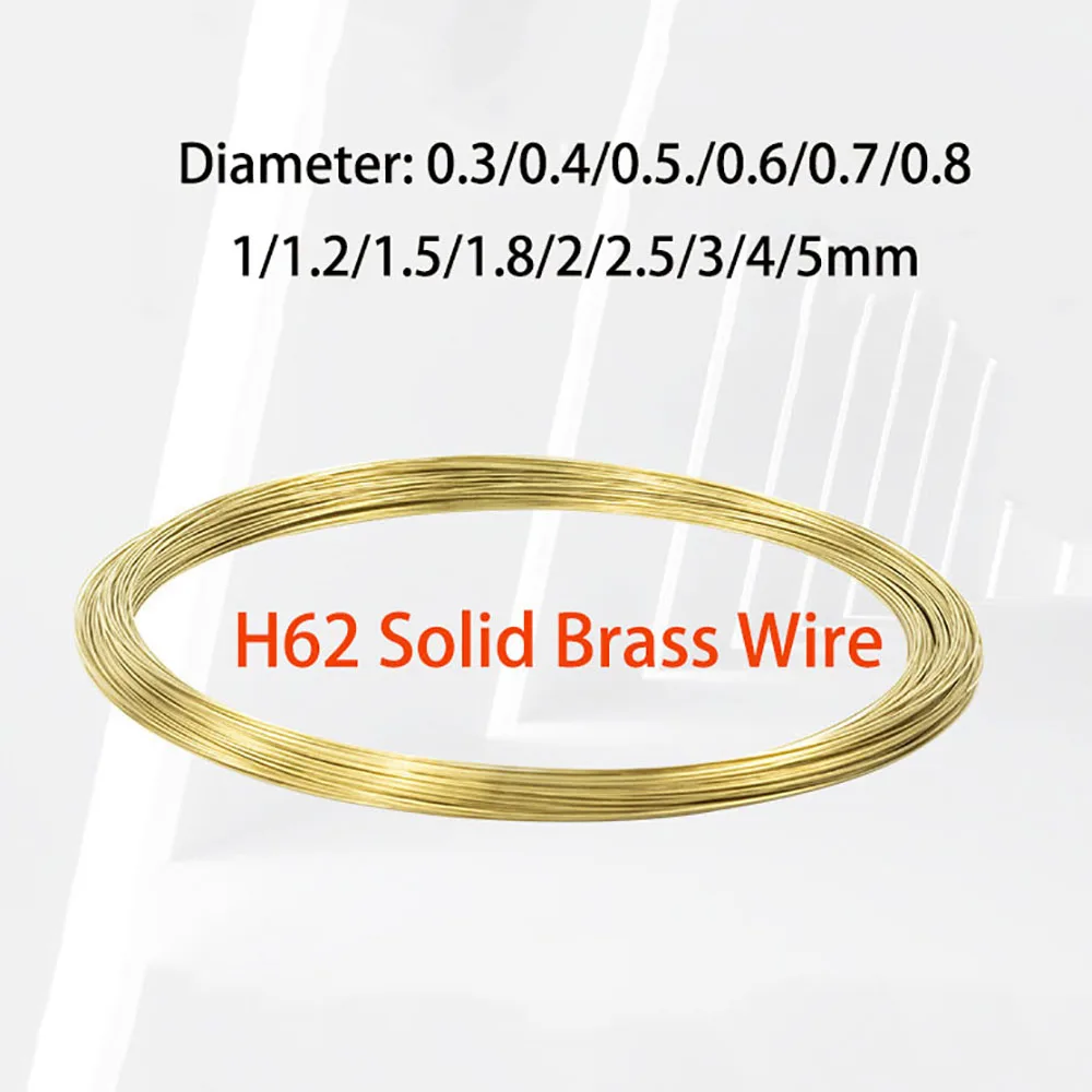 1/2/5/10Meter Solid Brass Wire 0.3mm 0.5mm 0.7mm 1mm 1.2mm 2mm 2.5mm 3mm 4mm 5mm For DIY Jewelry Making Craft