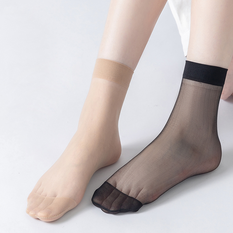 5-20 pares de calcetines de seda de cristal transparente de verano para mujer, calcetines tobilleros de nailon ultrafinos, conjuntos de calcetines cortos antigancho