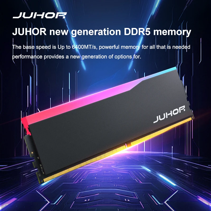 JUHOR DDR5 16 GB 32 GB 6000 MHz 6400 MHz 6800 MHz RGB DDR5 DIMM Desktop-Speicher Neue Dimm Memoria Rams mit Kühlkörper