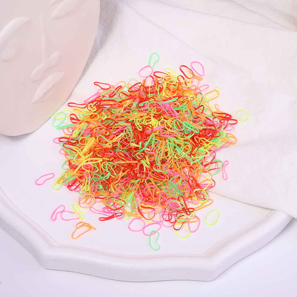 500/1000 шт., Разноцветные Одноразовые резинки для волос