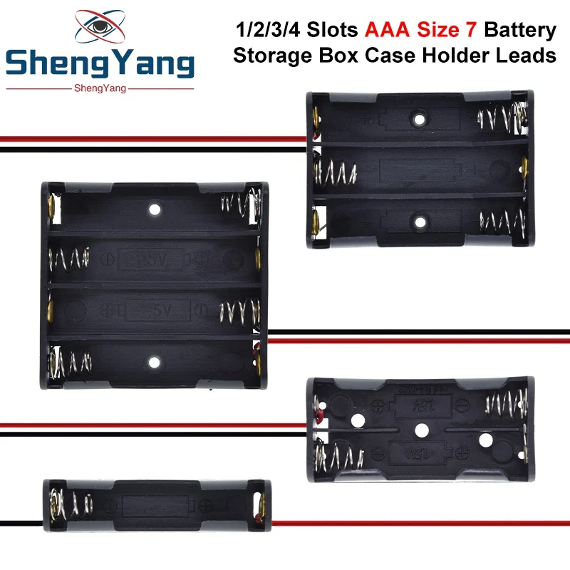 1 AAA Size 7 Pin Lưu Trữ Hộp Ốp Lưng Giá Đỡ Dẫn Với 1 2 3 4 Khe Cắm Hộp Đựng Túi DIY chuẩn Pin Sạc