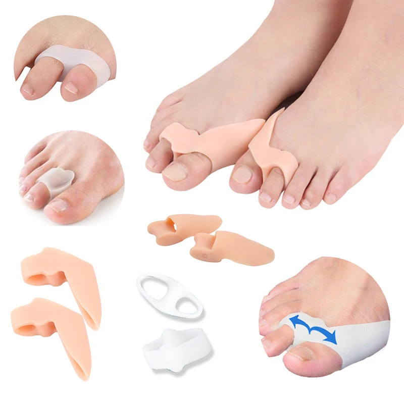 1 คู่ซิลิโคนนิ้วเท้าแยก Bunion Bone Ectropion Adjuster นิ้วเท้าด้านนอกอุปกรณ์เท้าเครื่องมือดูแล Hallux Valgus Corrector