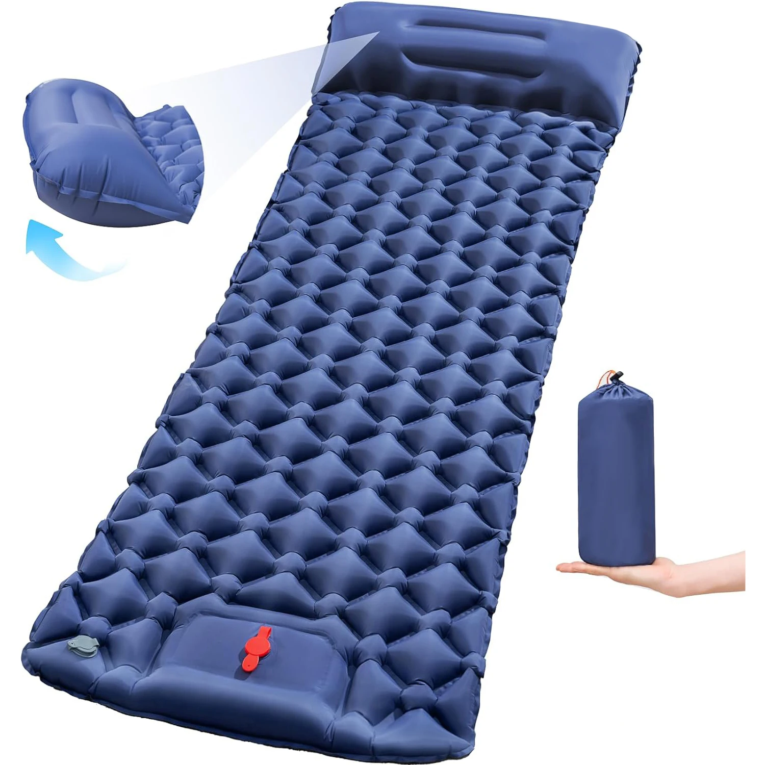Colchoneta para dormir para acampar al aire libre, colchoneta plegable para dormir, colchón inflable para playa con almohadas, colchoneta de aire ultraligera para viajes y senderismo, nuevo