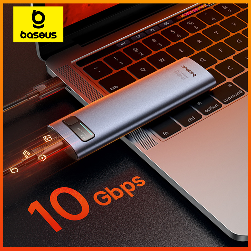 Baseus M2 SSD Case NVMe SATA protocolo Dual 10Gbps M.2 a USB tipo C 3,2 Gen 2 portátil SATA NVMe caja externa SSD