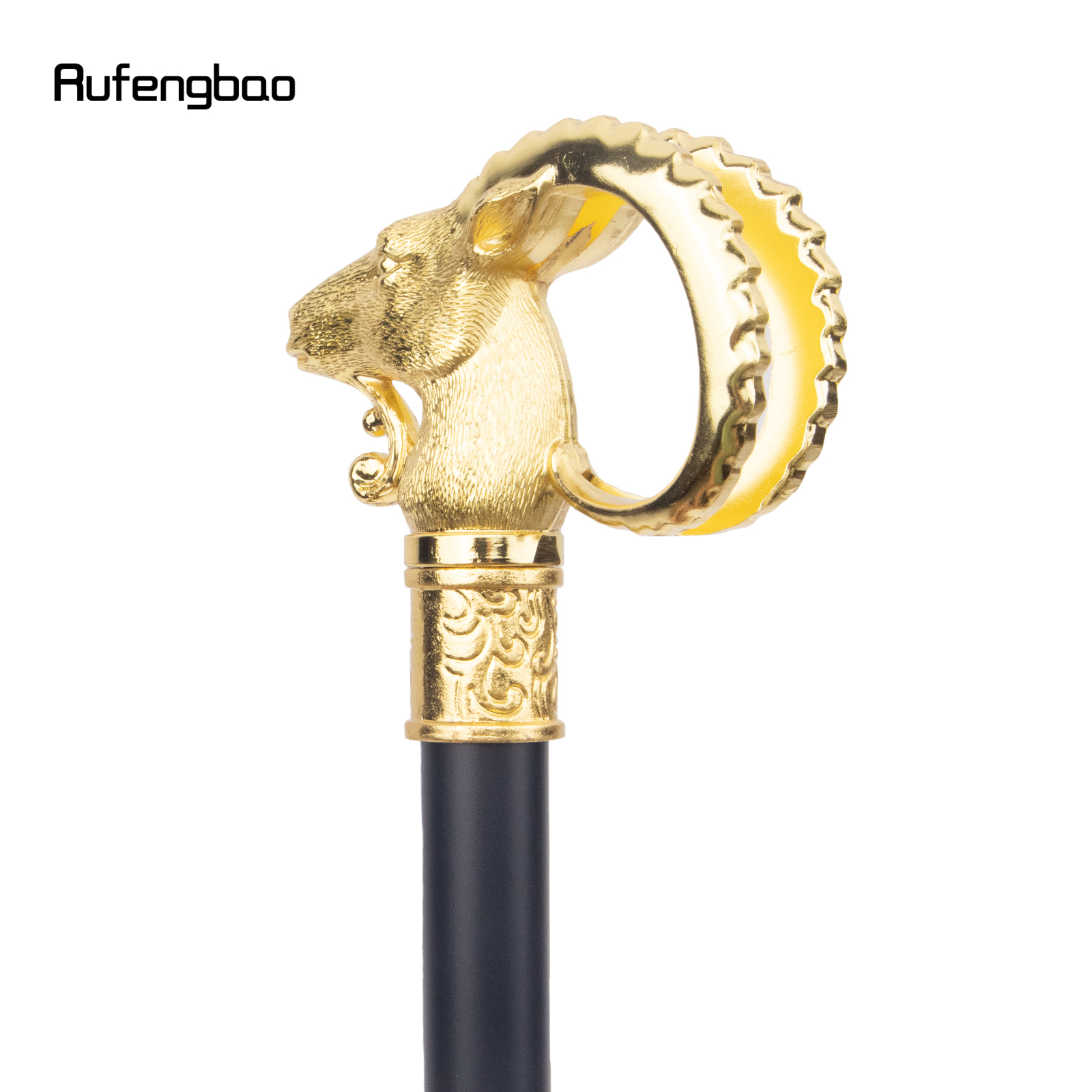 Goldene Ziege Schaf Tier Single Joint Gehstock mit versteckten Platte Selbstverteidigung Mode Rohr Cosplay Crosier Stick 91cm