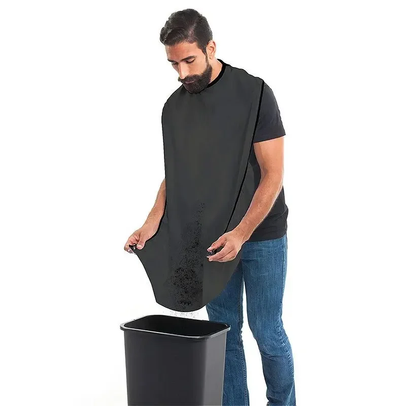 Avental de barbear masculino, capa coletora de barba, cuidados com o rosto, cabelo raspado, babadores adultos, limpeza de cabeleireiro para homens, avental limpo, presente
