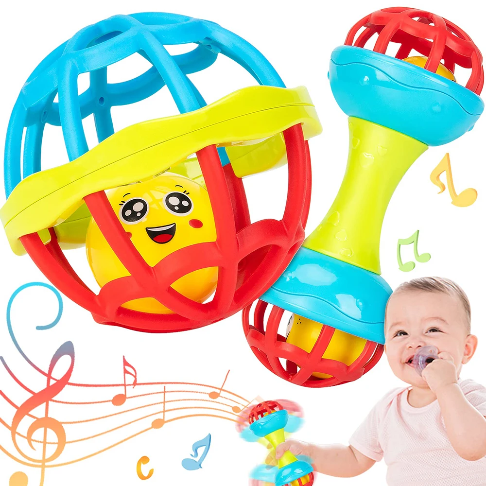 Sonagli per bambini 0 12 mesi Giocattoli educativi per bambini Shaker Grab Spin Set Regalo educativo sensoriale per neonati per bambine