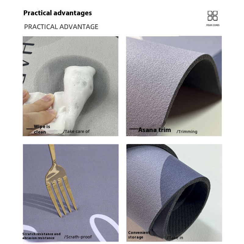 VIKAMA Kitchen Draining Pad Water-Absorbing Diatomite For Coffee Machine Countertop Restaurant Heat Insulation And Anti-Slip Mat