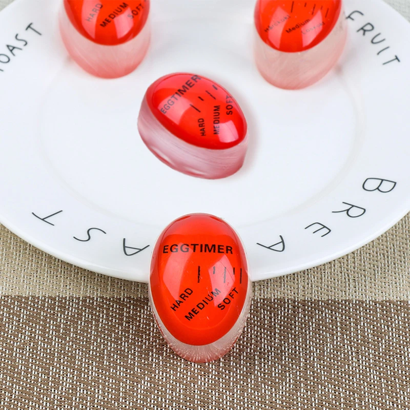 FAIS DU 2pcs Color Changing Egg Timer Cooking Resin Perfect Boiled Eggs By Temperature Kitchen Helper Egg Timer Red timer tools