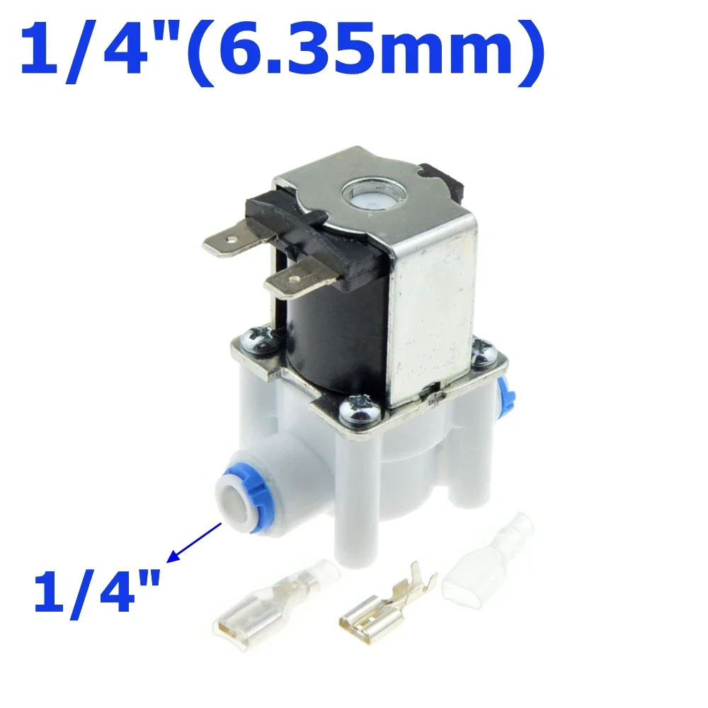 ไฟฟ้าพลาสติกSolenoidวาล์ว 12V 24V 220Vปกติปิด 1/4 "3/8" ท่อQuick Conntection ROน้ําระบบReverse Osmosis
