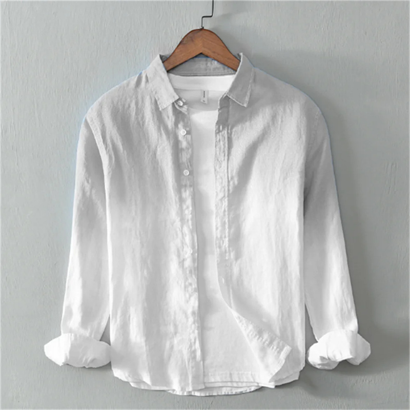Camisa informal de manga larga con solapa para hombre, camisa de lino con estampado 3D de Color claro que cambia, XS-6XL, envío rápido, novedad de 2024