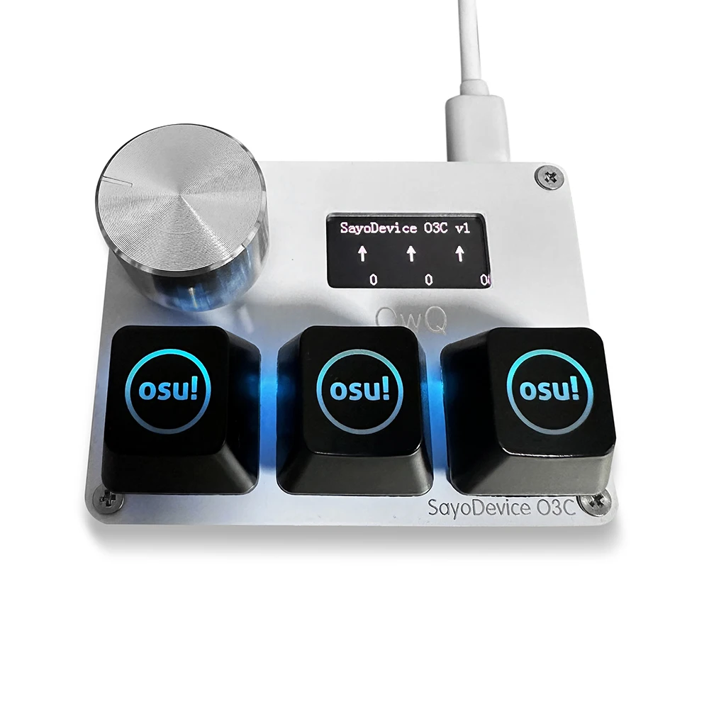 4+4 O3C+++ SayoDevice OSU O3C Rapid Trigger Hall Switches Magnetic Pink Switches Keyboard With Knob Screen Copy Paste Shotcut