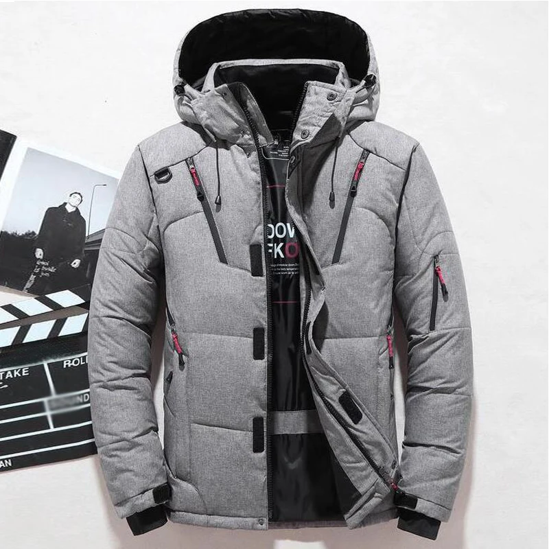 20 Graden Donsjack Mannelijke Winterparka 'S Heren Witte Eend Donsjack Met Capuchon Buiten Dikke Warme Gewatteerde Sneeuwjas Oversized M-4XL
