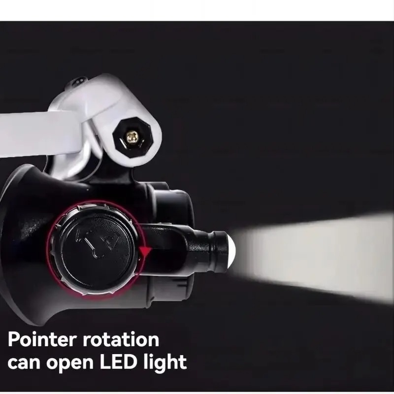 Lente d'ingrandimento 8X/15X/23X Orologiaio da gioielliere con luce a LED Lente d'ingrandimento telescopica Occhiali da lettura Lenti di ingrandimento Occhiali