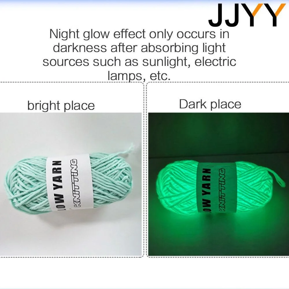 Jjyy ด้ายสีทึบนิ่มเรืองแสงฟลูออเรสเซนต์สำหรับถัก DIY, ถัก, งานฝีมือ, 1ม้วน