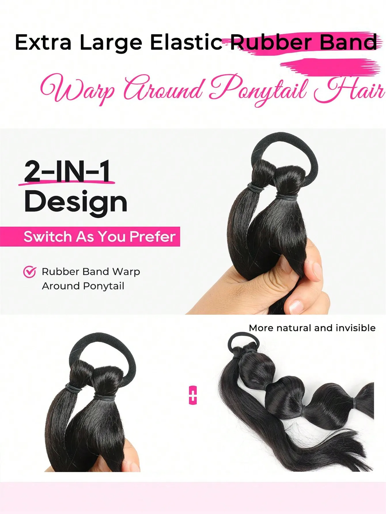 Bubble Ponytail Extension Synthetic Warp Around Ponytail Hair Extensions For Women Lantern Bubble Ponytail Natural Black Brown