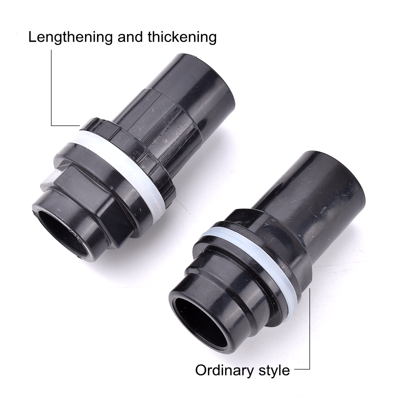 Conector de acuario negro/azul/blanco de 20 ~ 50mm, tubo impermeable de PVC, junta recta para pecera, accesorios de herramientas para pecera