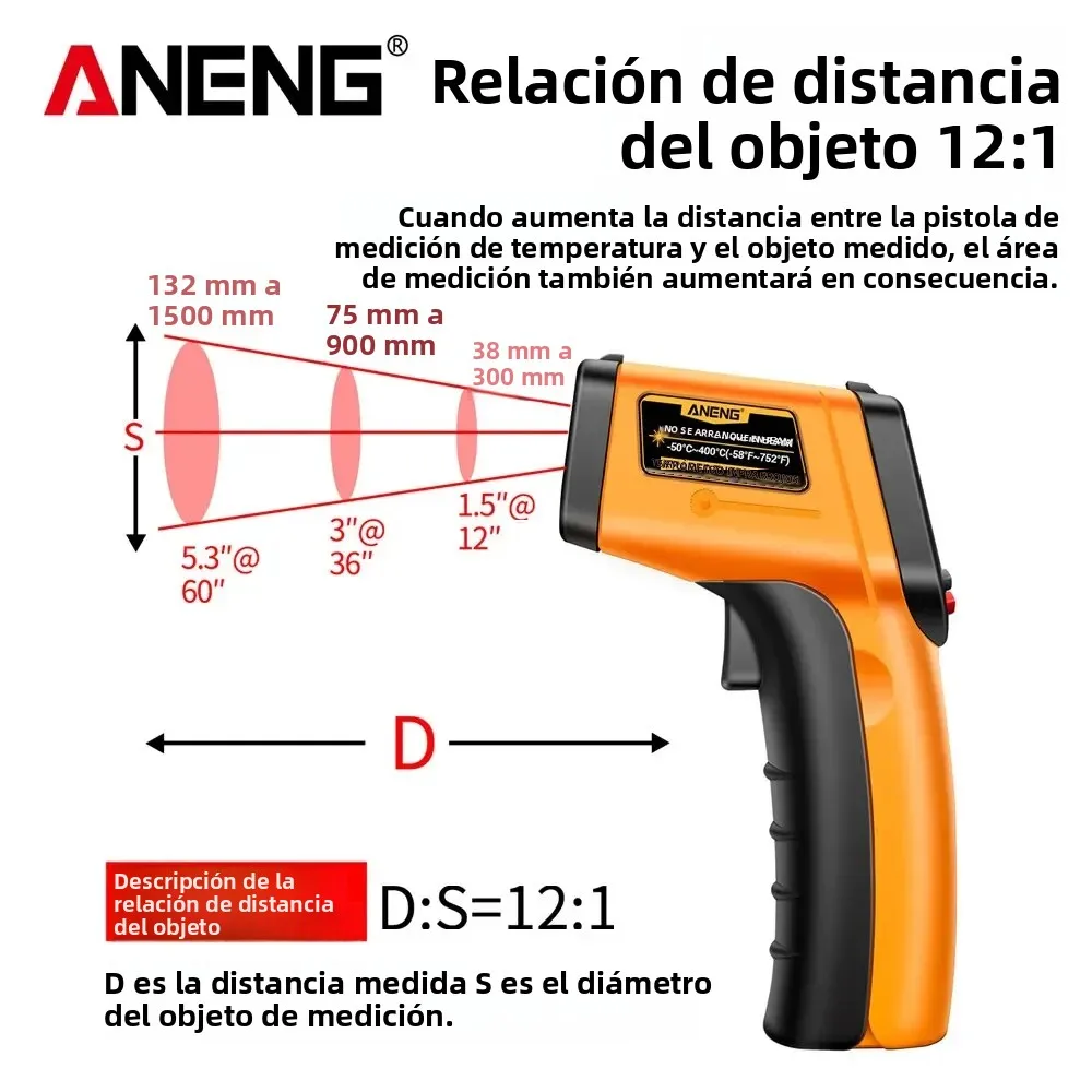 ANENG TH201 Celsius pantalla termómetro infrarrojo Digital higrómetro de pistola de medición de temperatura sin contacto altamente sensible