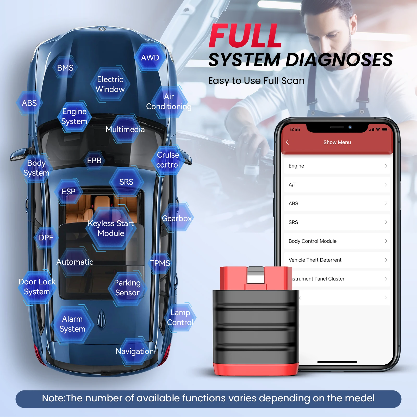 Thinkcar thinkdiag mini obd obd2 scanner diagnóstico de todos os sistemas ferramenta de digitalização vin automática atualização gratuita por vida para todos os carros após 1996