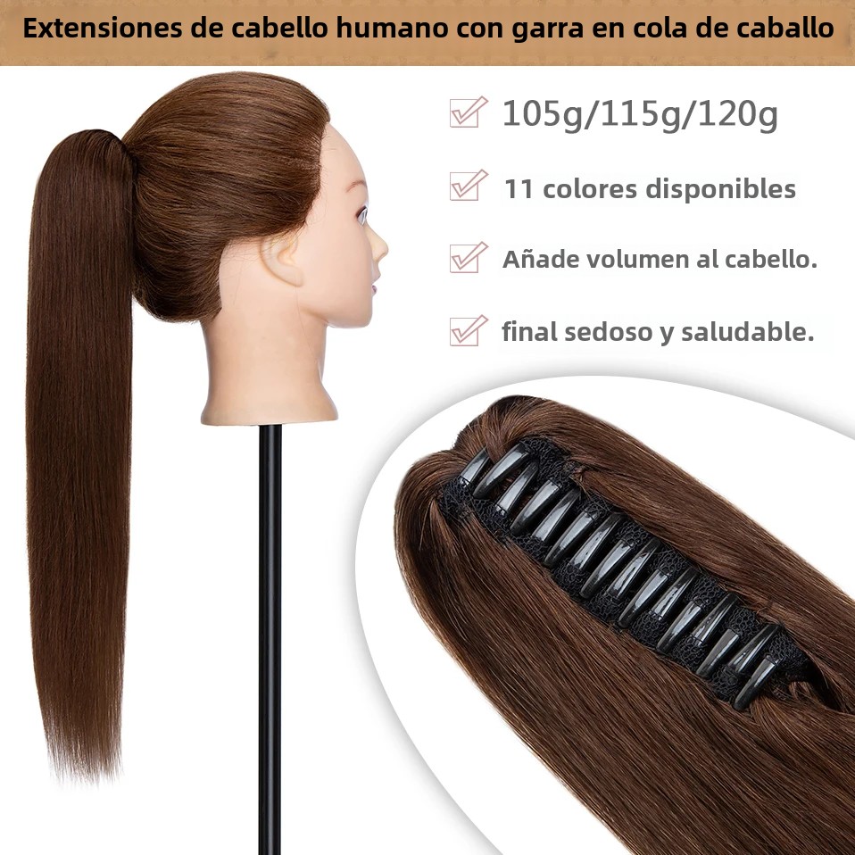S-noilite-extensión de cabello humano con cola de caballo para mujer, postizo de cola Natural de 20 pulgadas, pelo falso grueso, Rubio, 120g