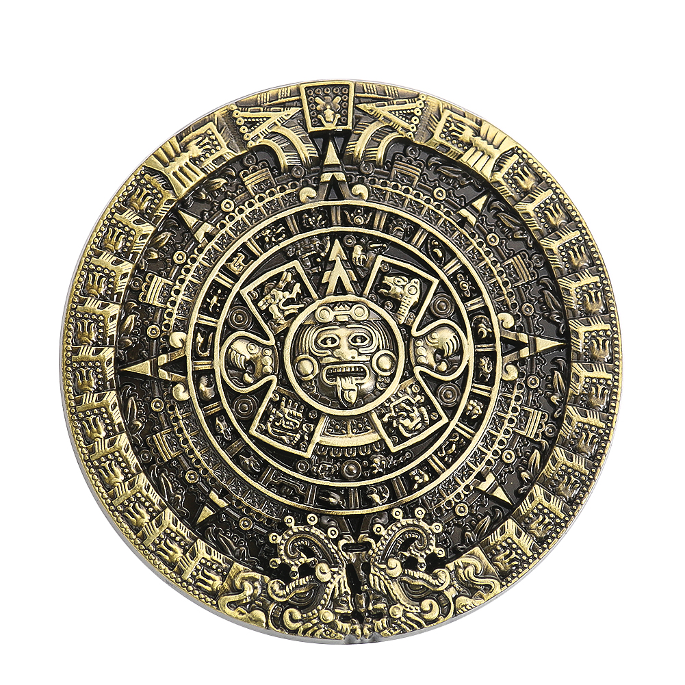 Aztec Solar Kalender Gürtel Schnallen Mysterious Alte Maya Zivilisation Muster Bund Schnalle für Männer Vintage-Schmuck Geschenke