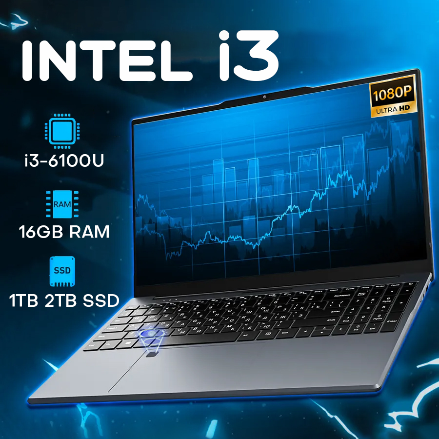 Xiaman 15,6 Zoll Intel Core i3 6100U Laptop-Computer Windows 11 Pro 16 GB RAM 512 GB 1 TB SSD Tragbarer Notebook-PC Büro-Lernaptops