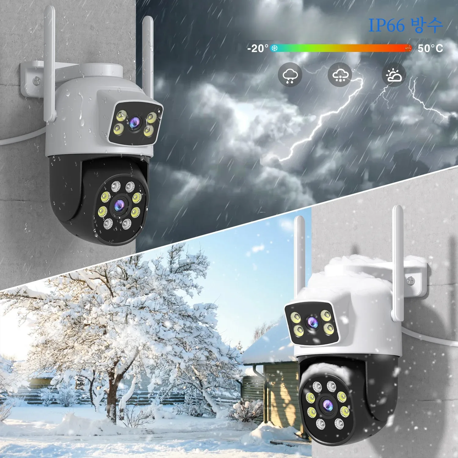 10MP 5K PTZ WiFi IP 카메라 보안 보호 듀얼 렌즈 스크린 컬러 나이트 비전 자동 트랙 CCTV 감시 카메라 O-KAM Pro
