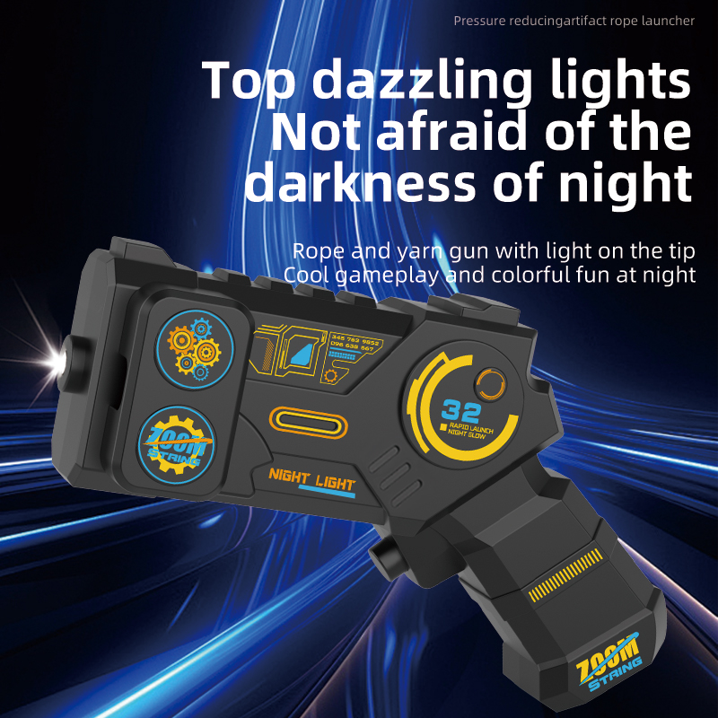 String Rope Glow in The Dark String Rope Launcher Lichtgevende draagbare handheld String Stress Relief Speelgoed voor kinderen Feestcadeau