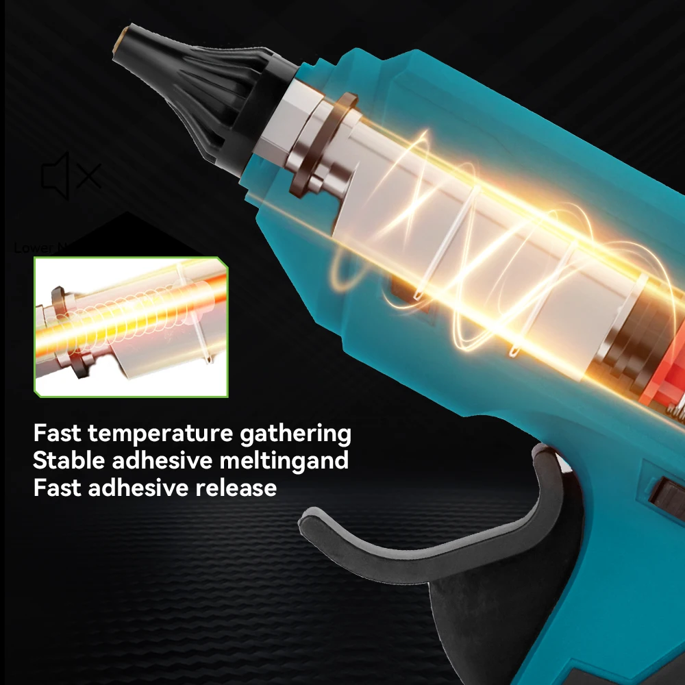 NEWBENY 280 ° C термоплавкий клеевой пистолет портативный перезаряжаемый с 10 шт. 11 мм клеевые палочки DIY ремонтный инструмент для Makita 18 В батарейный штифт